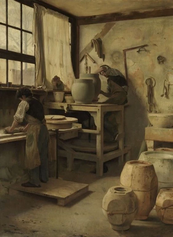 Nel laboratorio di ceramica - Bavarian State Painting Collections, Monaco di Baviera